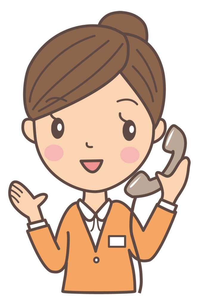 問い合わせをする女性